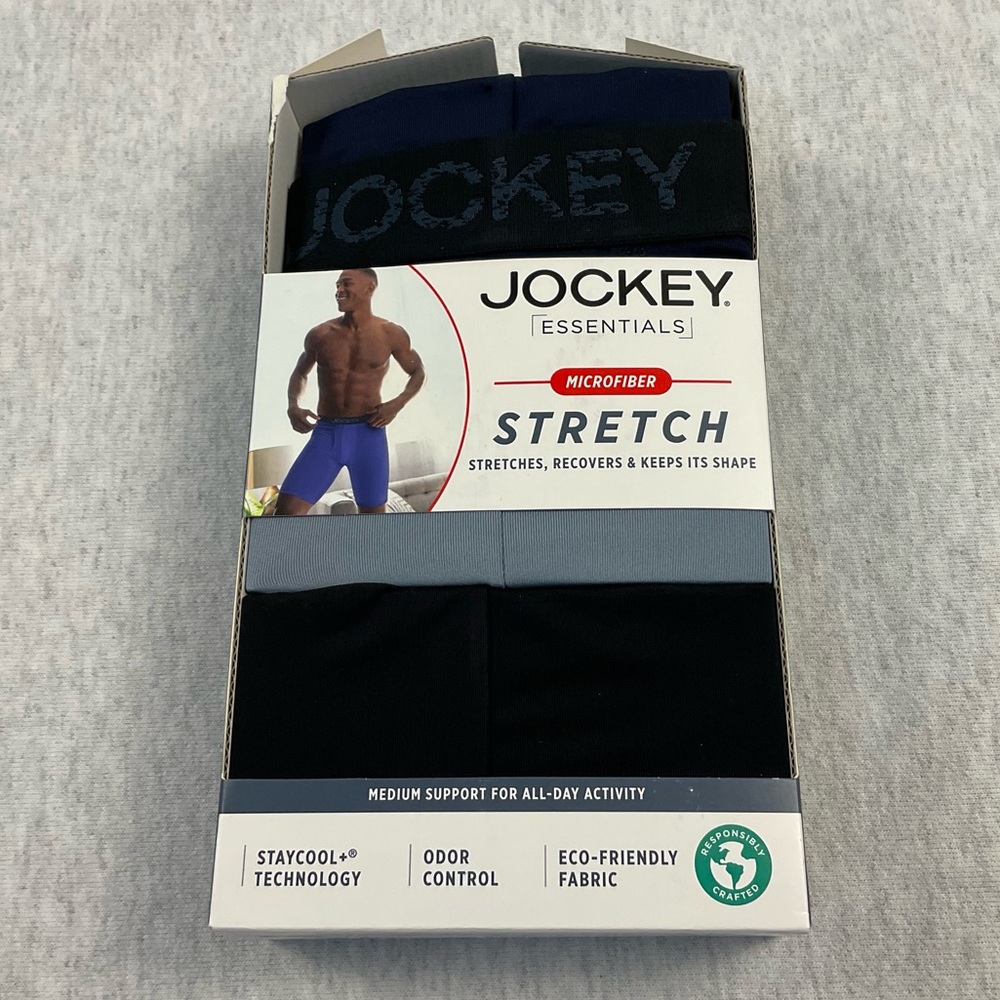 Jockey Essentials Boxer Briefs Men’s Size: Large Odor Control Microfiber Stretch